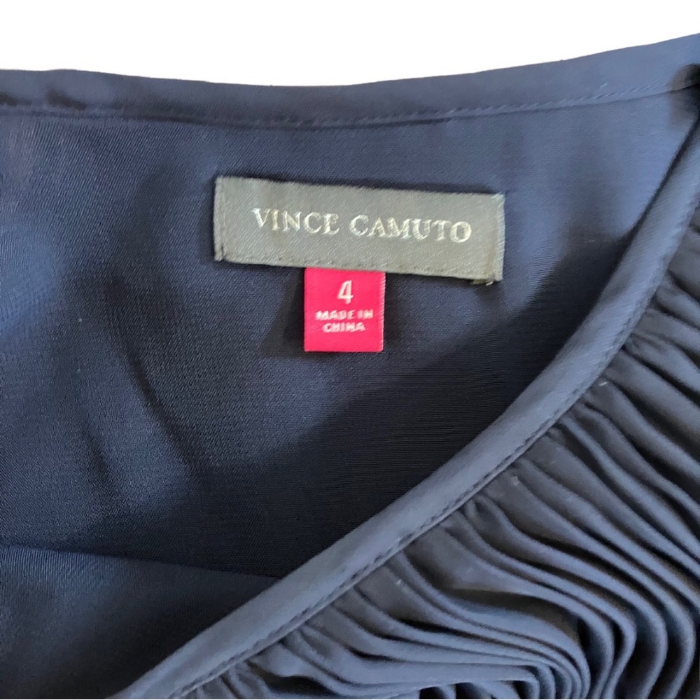 Vince Camuto Navy Crimped Dress Size 4 NWT - Picture 6 of 6